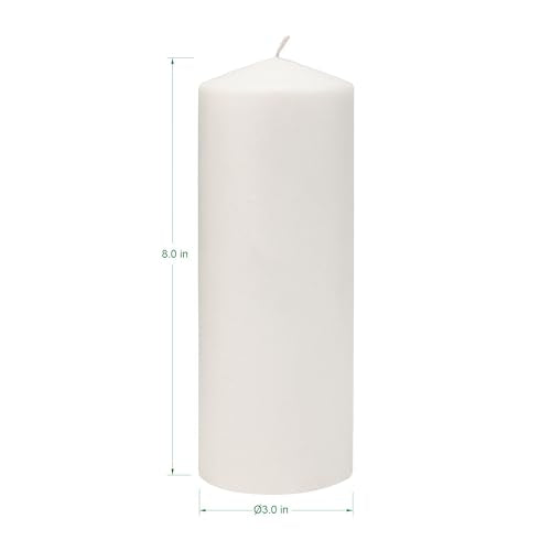 Stonebriar Unscented White Pillar Candles, 6-Pack, 3"x6"