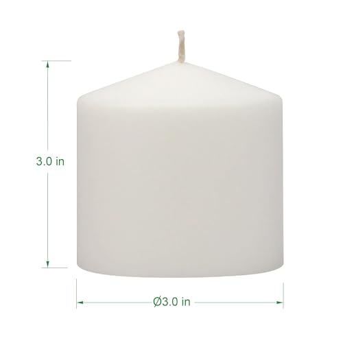 Stonebriar Unscented White Pillar Candles, 6-Pack, 3"x6"