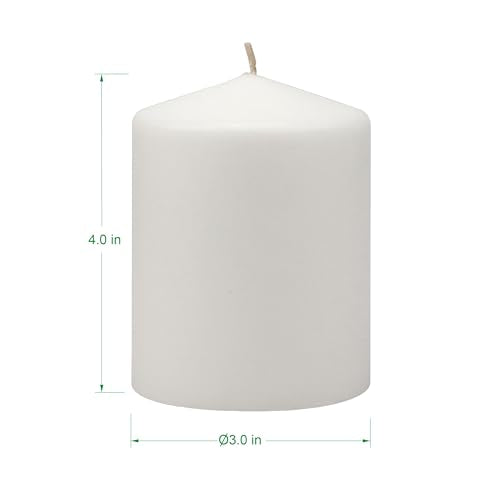 Stonebriar Unscented White Pillar Candles, 6-Pack, 3"x6"