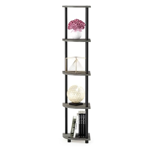 Furinno 5-Tier Corner Shelf, Espresso/Black