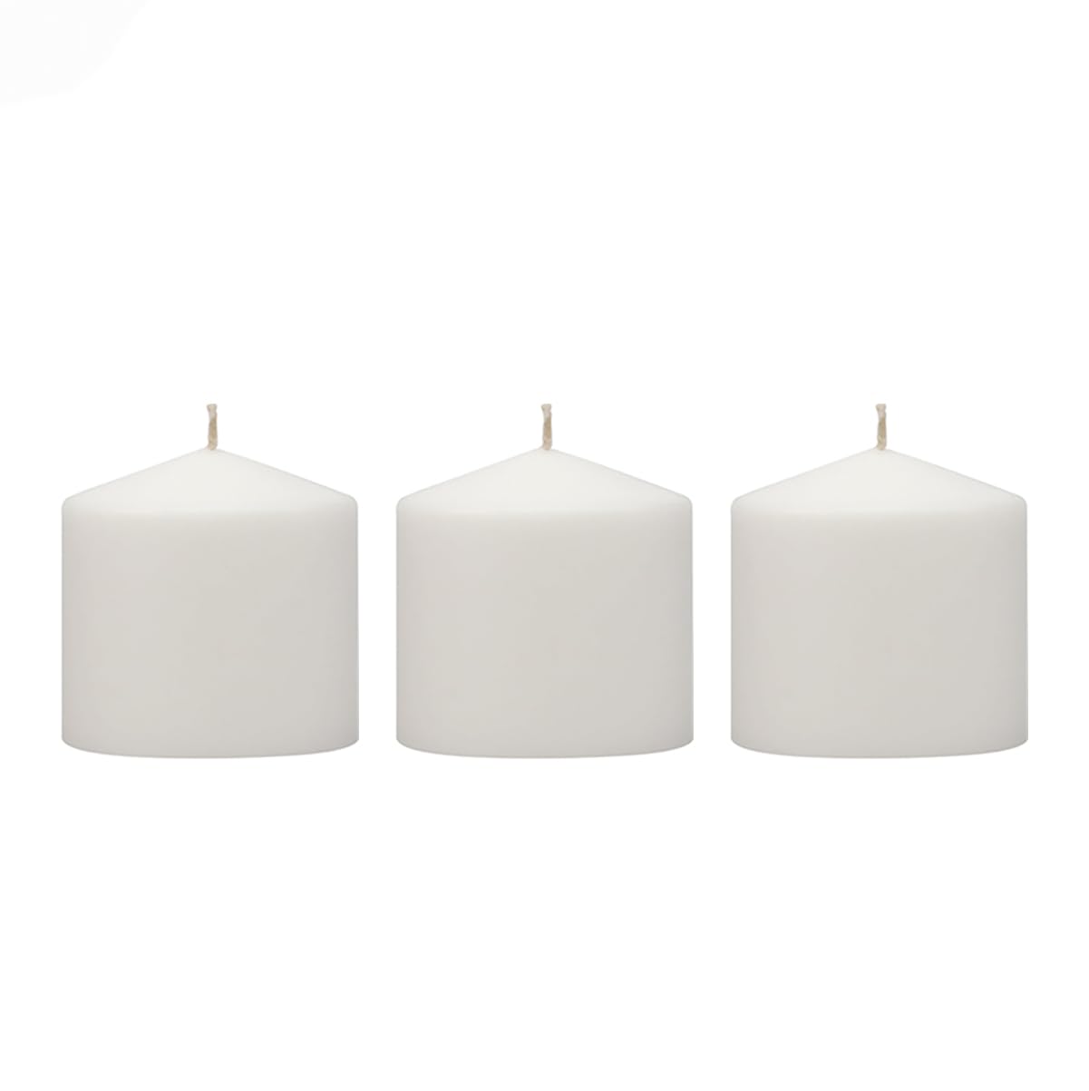 Stonebriar Unscented White Pillar Candles, 6-Pack, 3"x6"