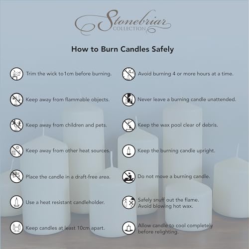 Stonebriar Unscented White Pillar Candles, 6-Pack, 3"x6"