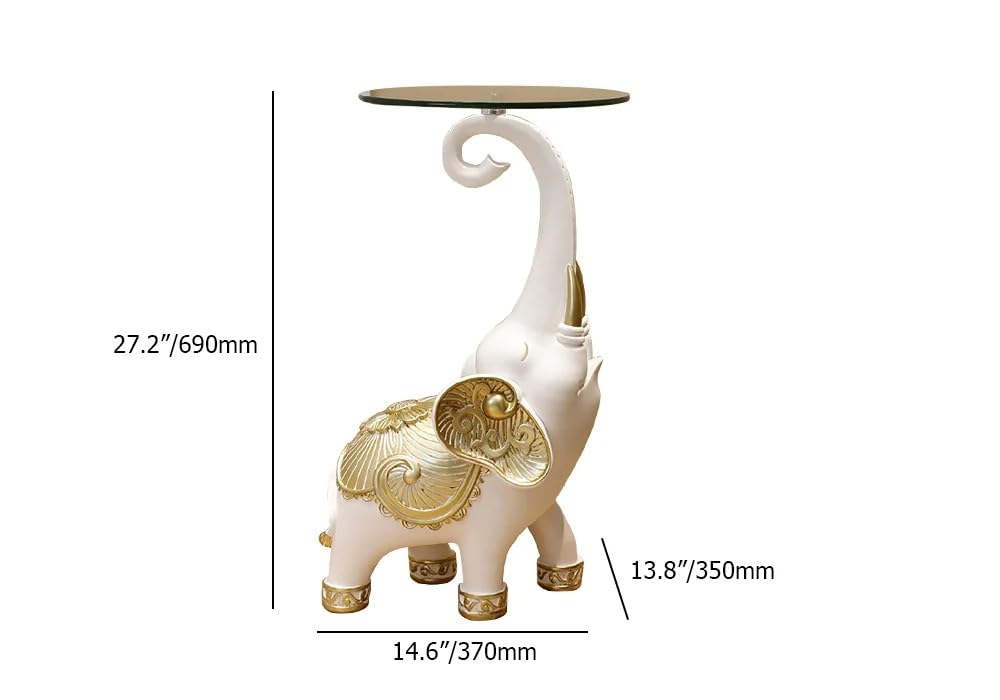 Homary Gold Leopard Side Table