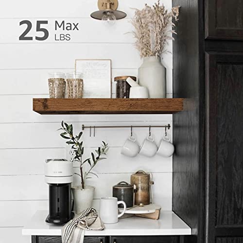 QEEIG Floating Shelves, 3pcs, Rustic Brown