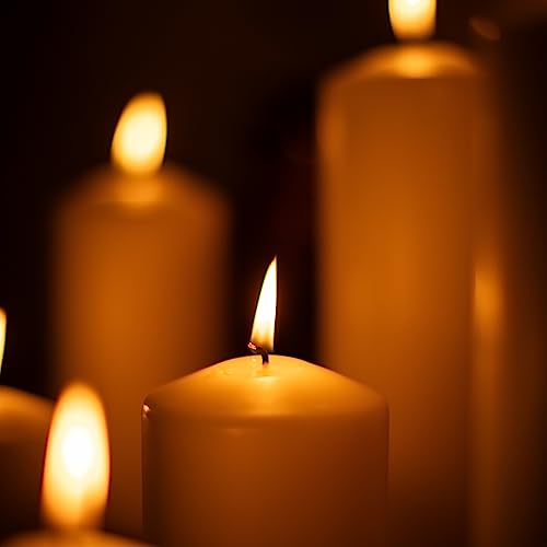 Stonebriar Unscented White Pillar Candles, 6-Pack, 3"x6"