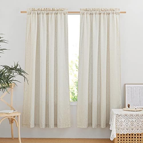 NICETOWN Linen Curtains 52x108" 2 Panels