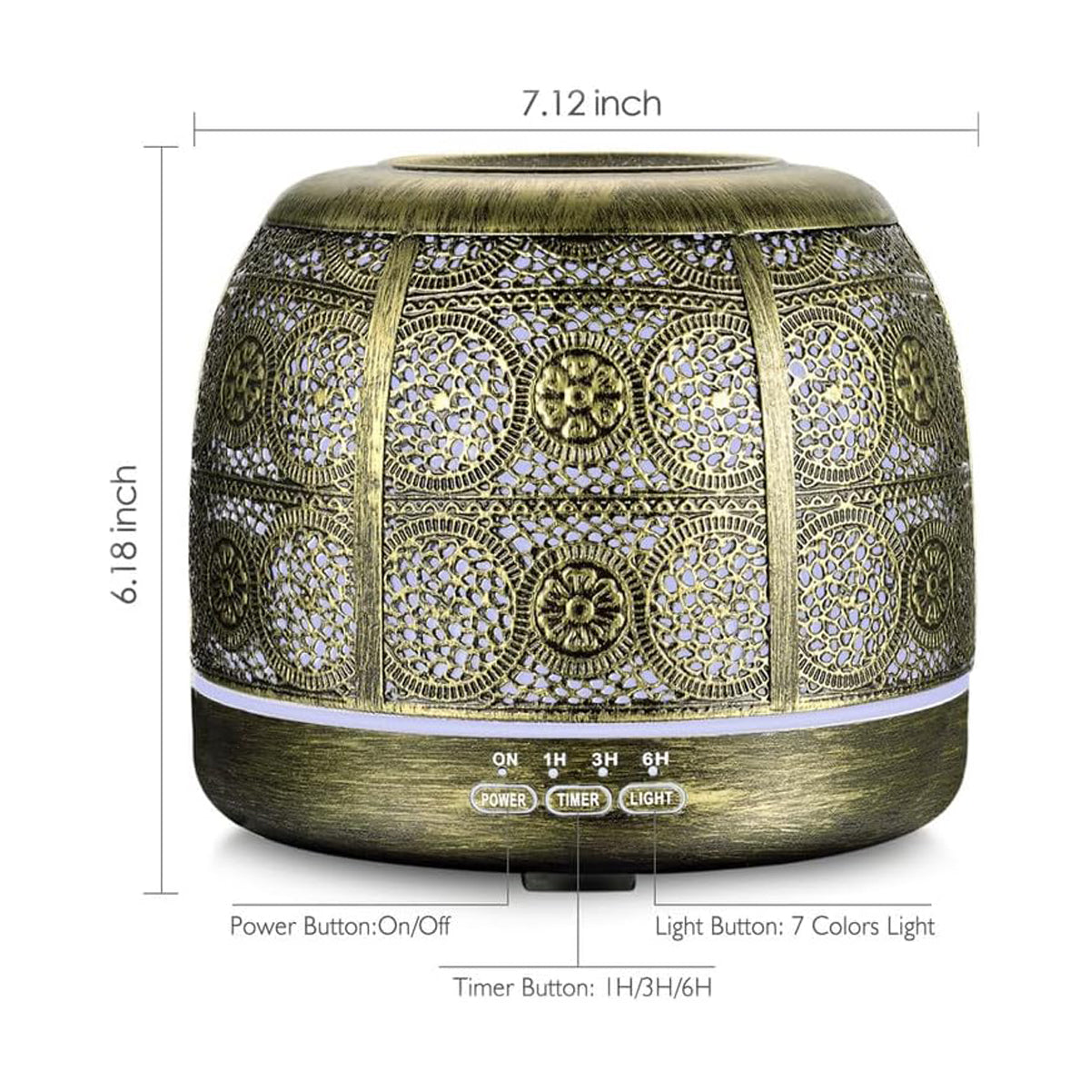 500ml Metal Essential Oil Diffuser