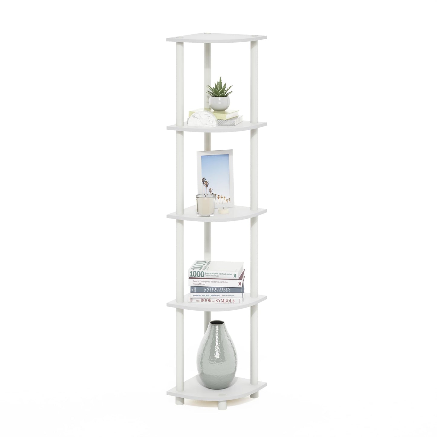 Furinno 5-Tier Corner Shelf, Espresso/Black