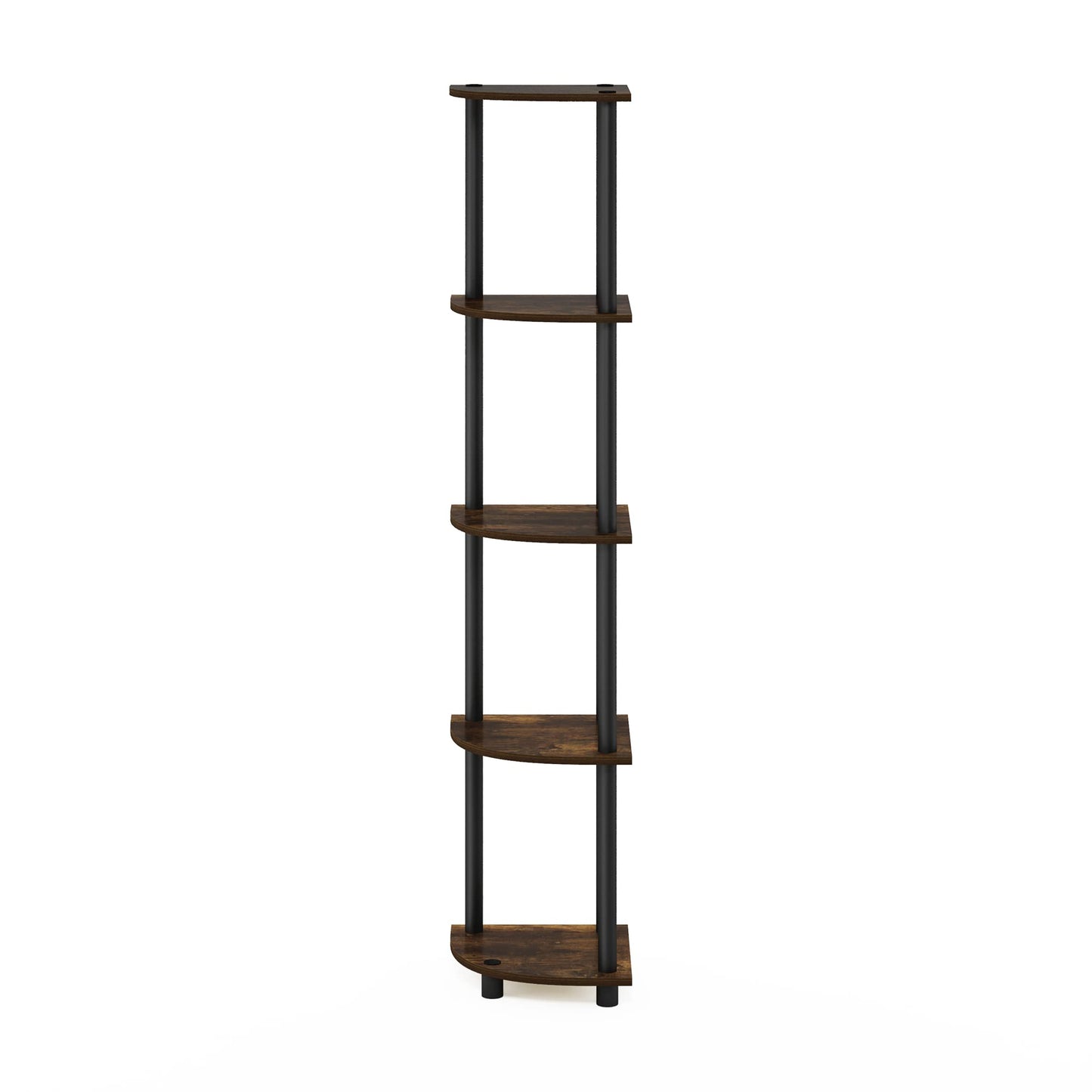 Furinno 5-Tier Corner Shelf, Espresso/Black