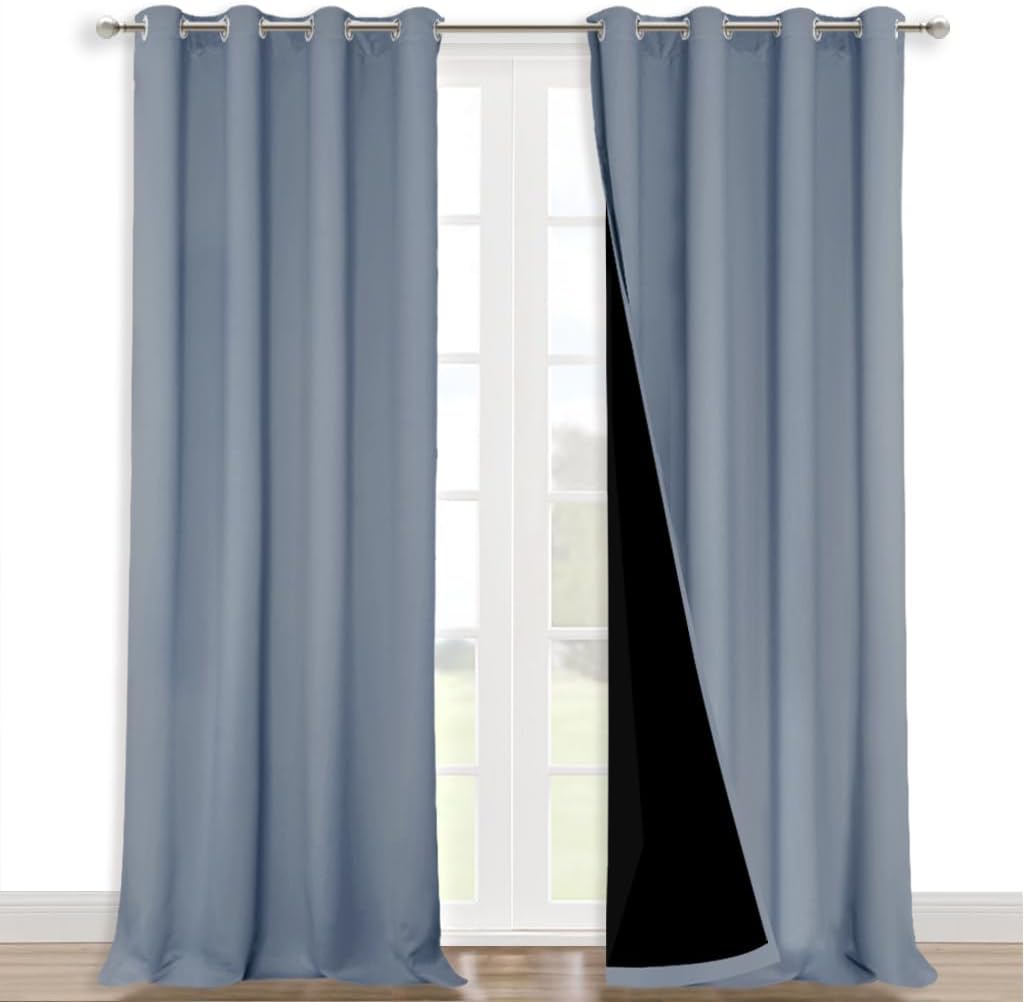 NICETOWN Grey Blackout Curtains 70x108, Set of 2