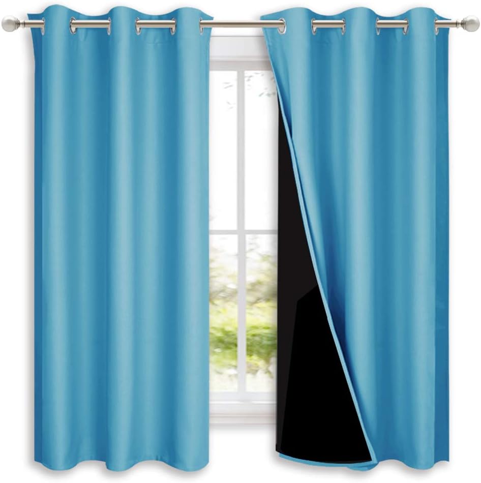 NICETOWN Grey Blackout Curtains 70x108, Set of 2
