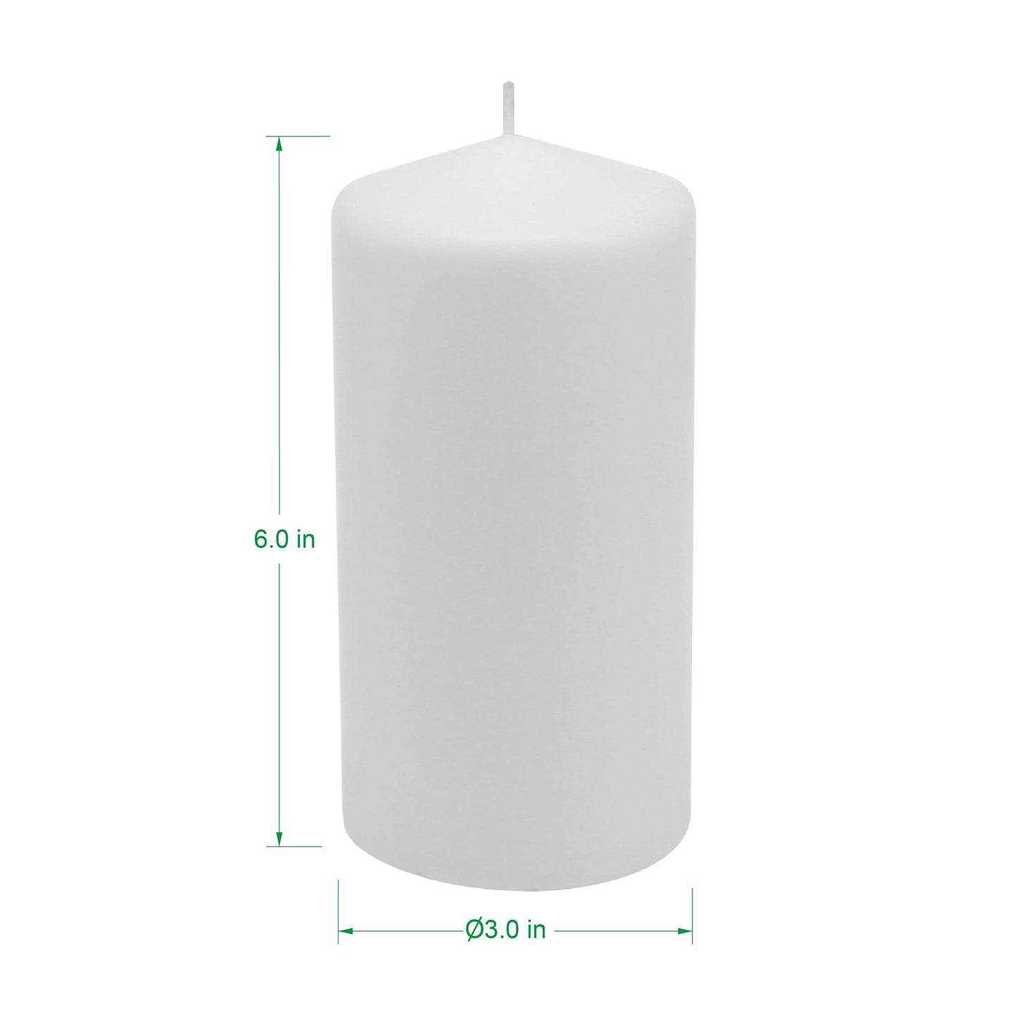Stonebriar Unscented White Pillar Candles, 6-Pack, 3"x6"