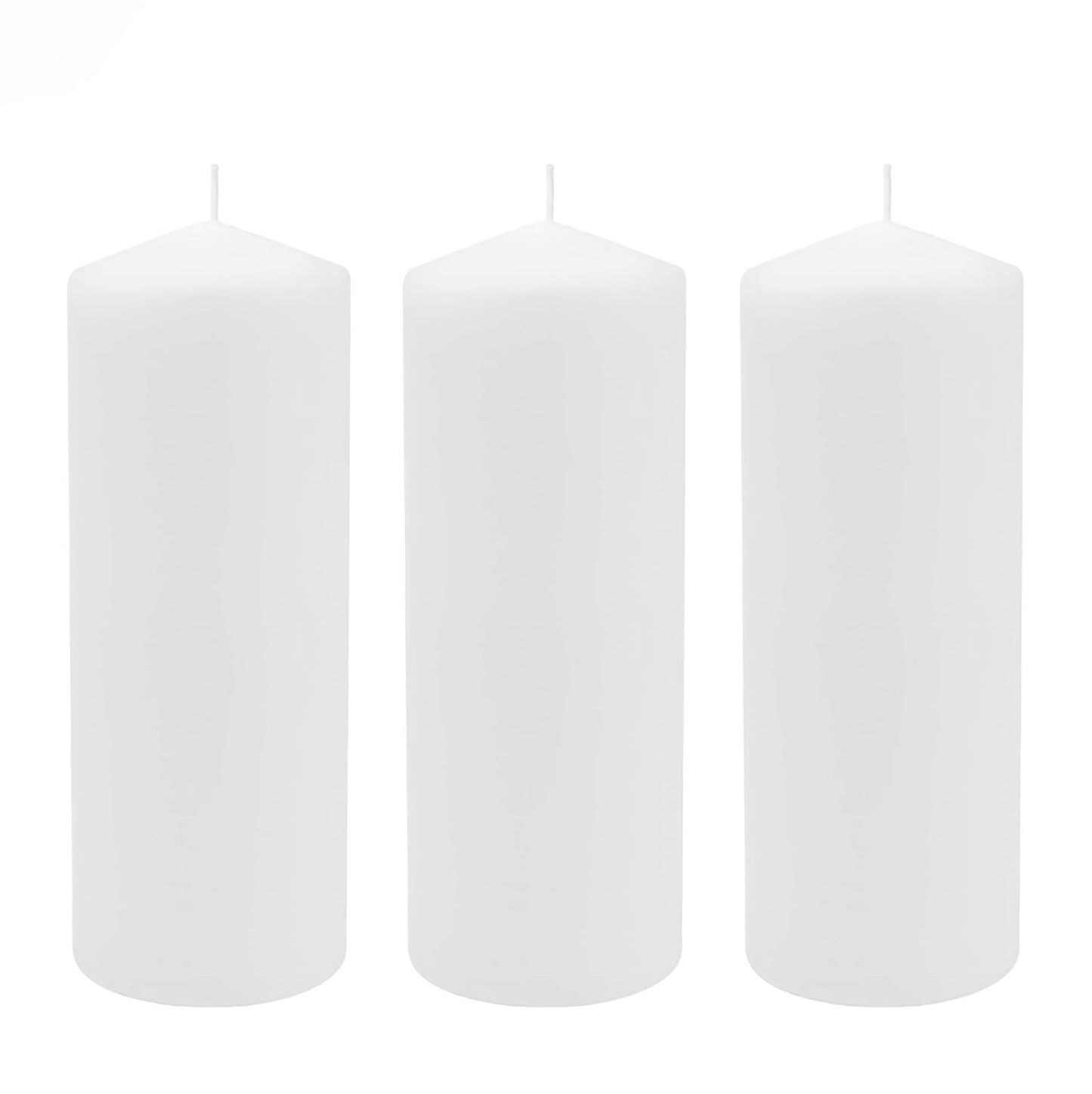 Stonebriar Unscented White Pillar Candles, 6-Pack, 3"x6"