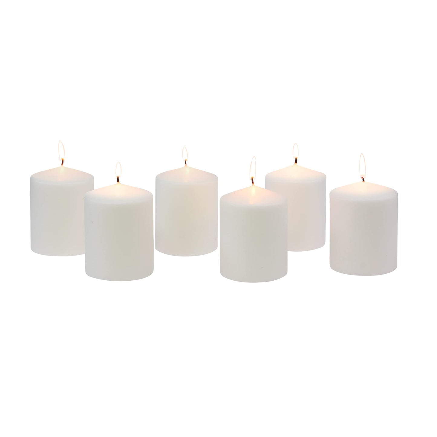 Stonebriar Unscented White Pillar Candles, 6-Pack, 3"x6"