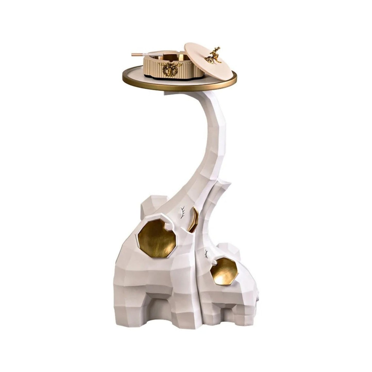 Homary Gold Leopard Side Table