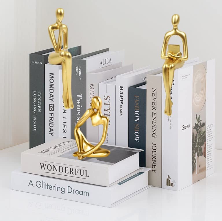 Gold Thinker Statues, Set of 3, Small