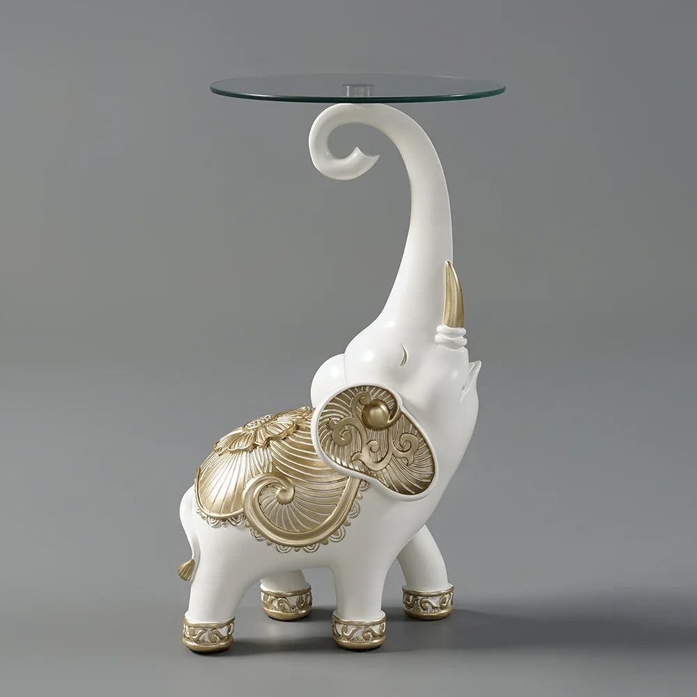 Homary Gold Leopard Side Table