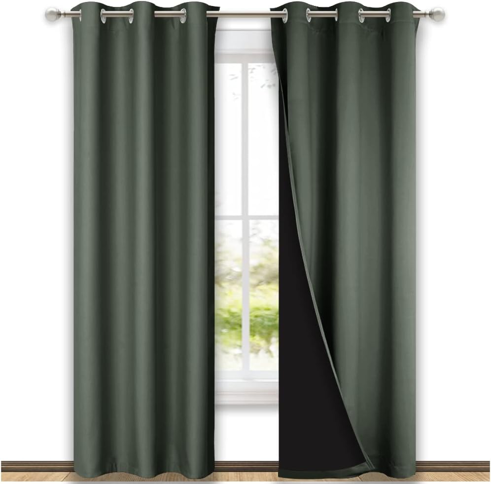 NICETOWN Grey Blackout Curtains 70x108, Set of 2