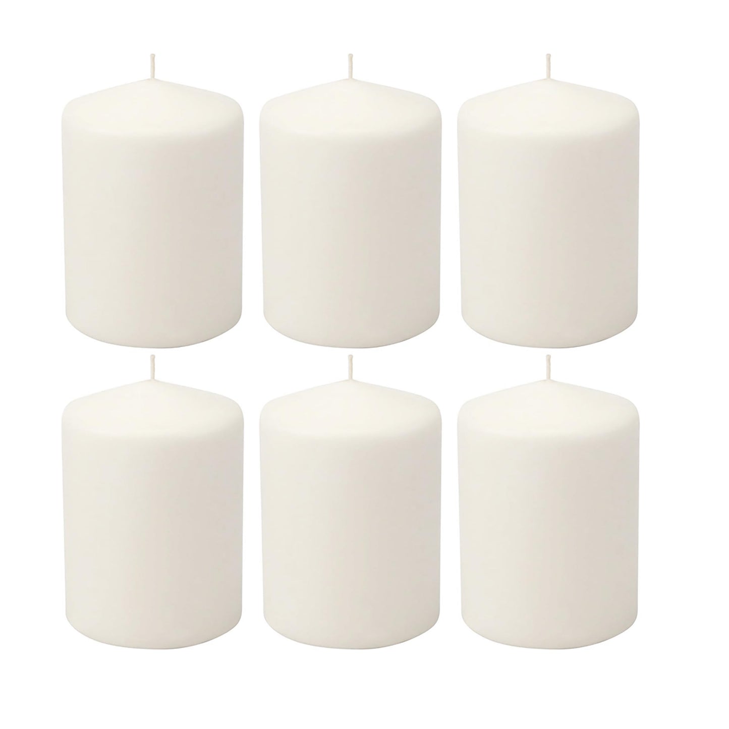 Stonebriar Unscented White Pillar Candles, 6-Pack, 3"x6"