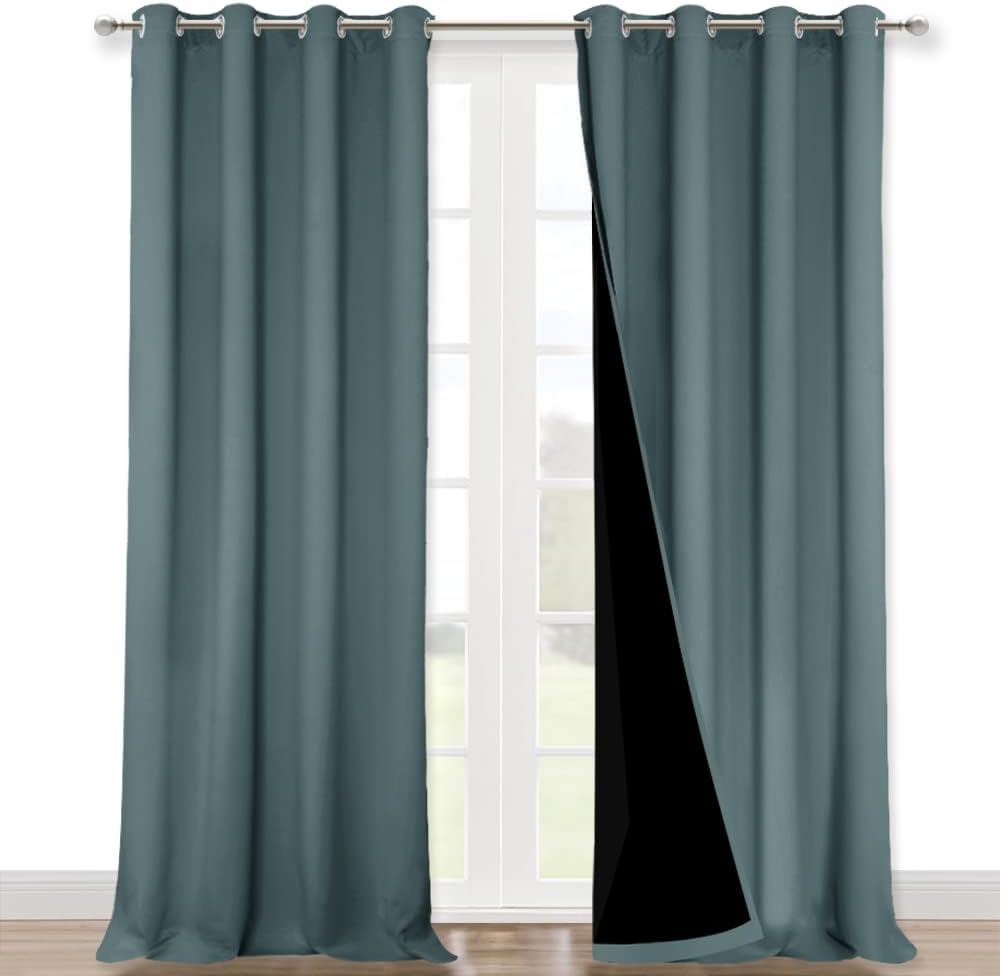NICETOWN Grey Blackout Curtains 70x108, Set of 2