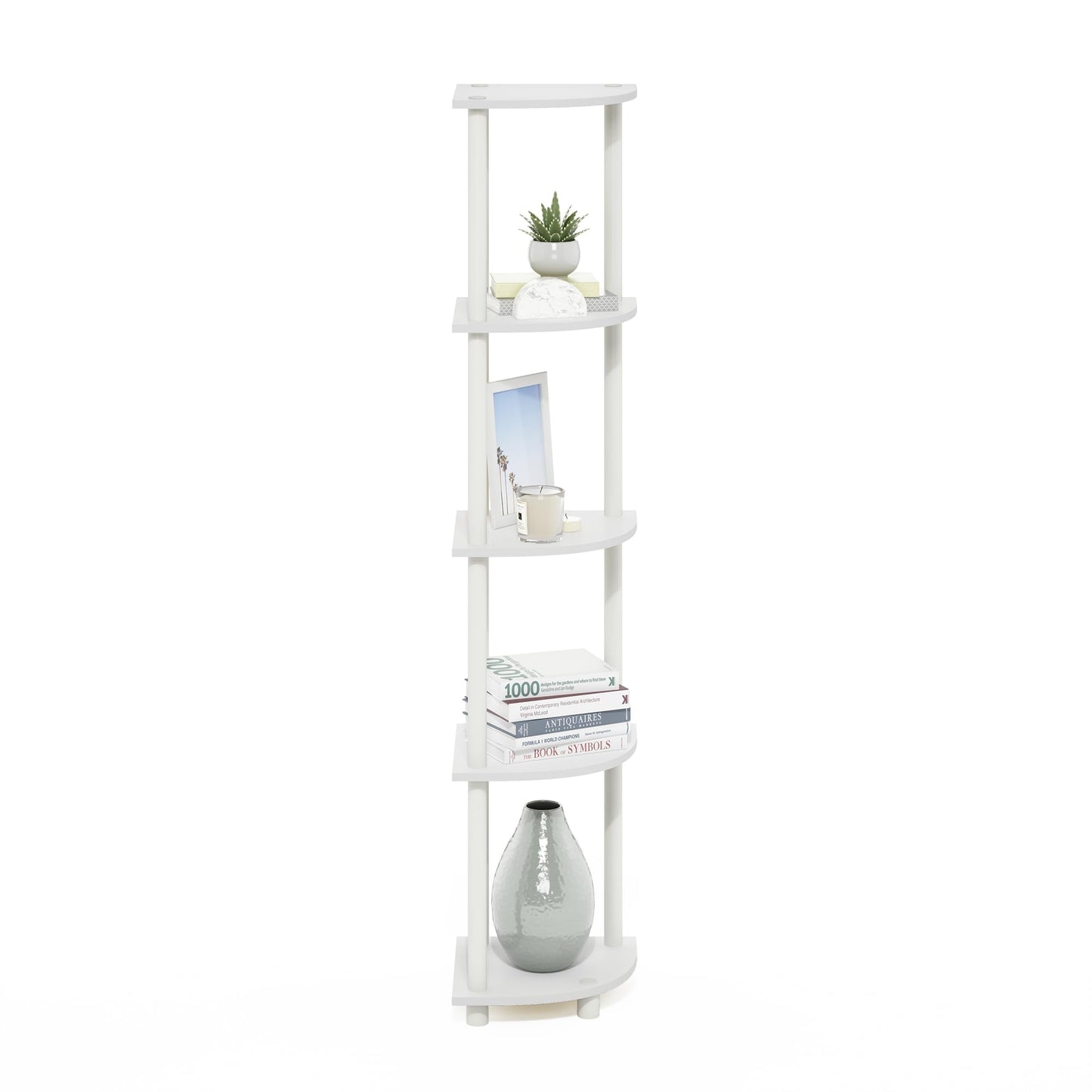Furinno 5-Tier Corner Shelf, Espresso/Black