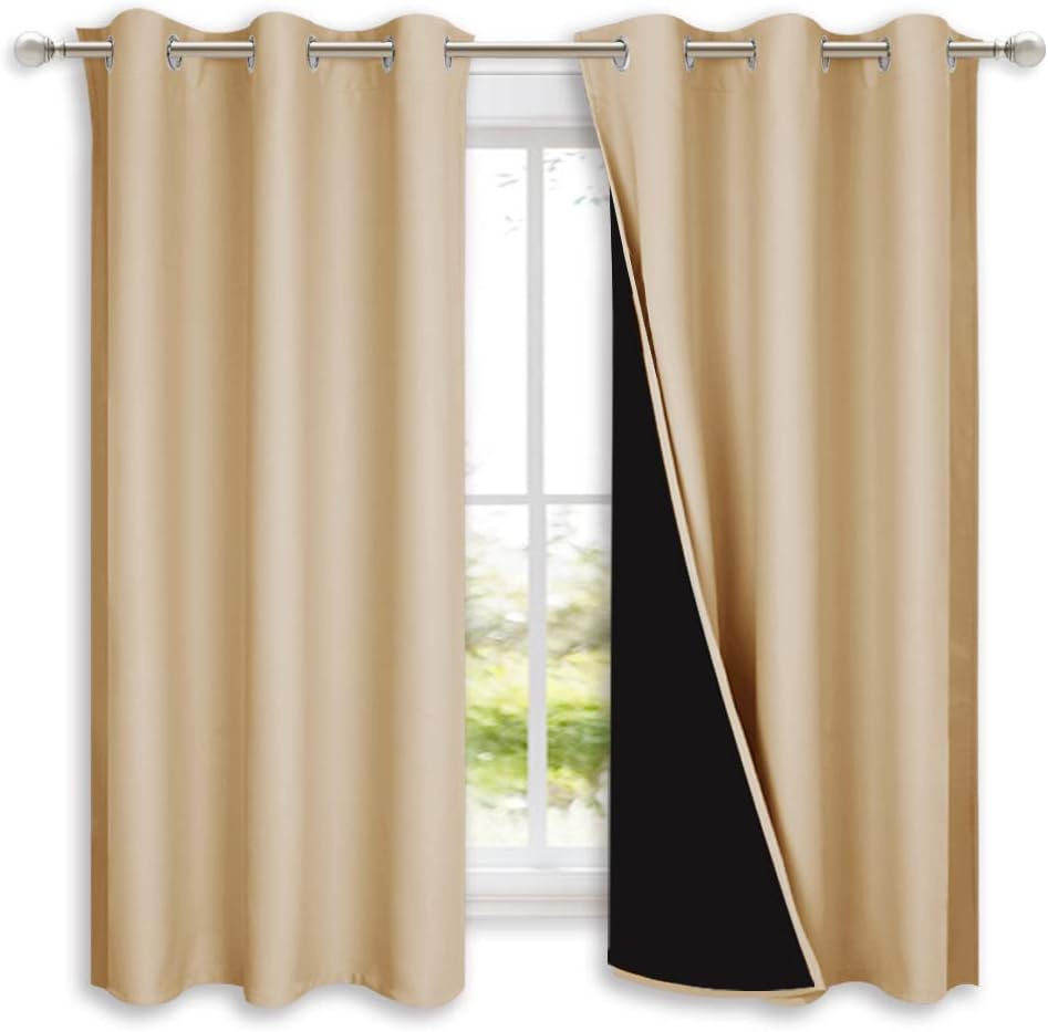 NICETOWN Grey Blackout Curtains 70x108, Set of 2