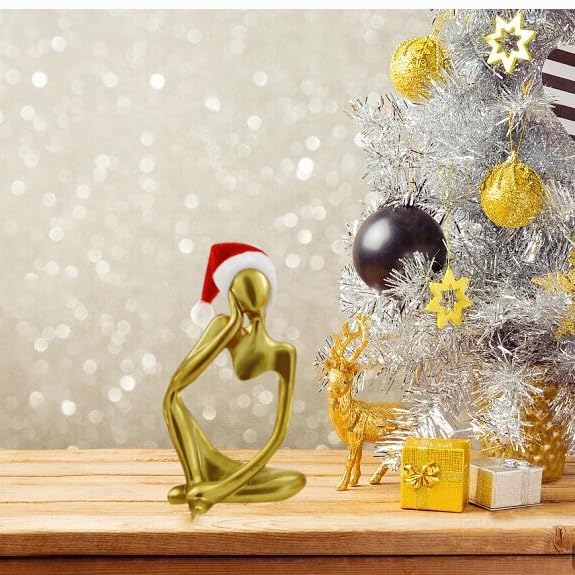 Gold Thinker Statues, Set of 3, Small