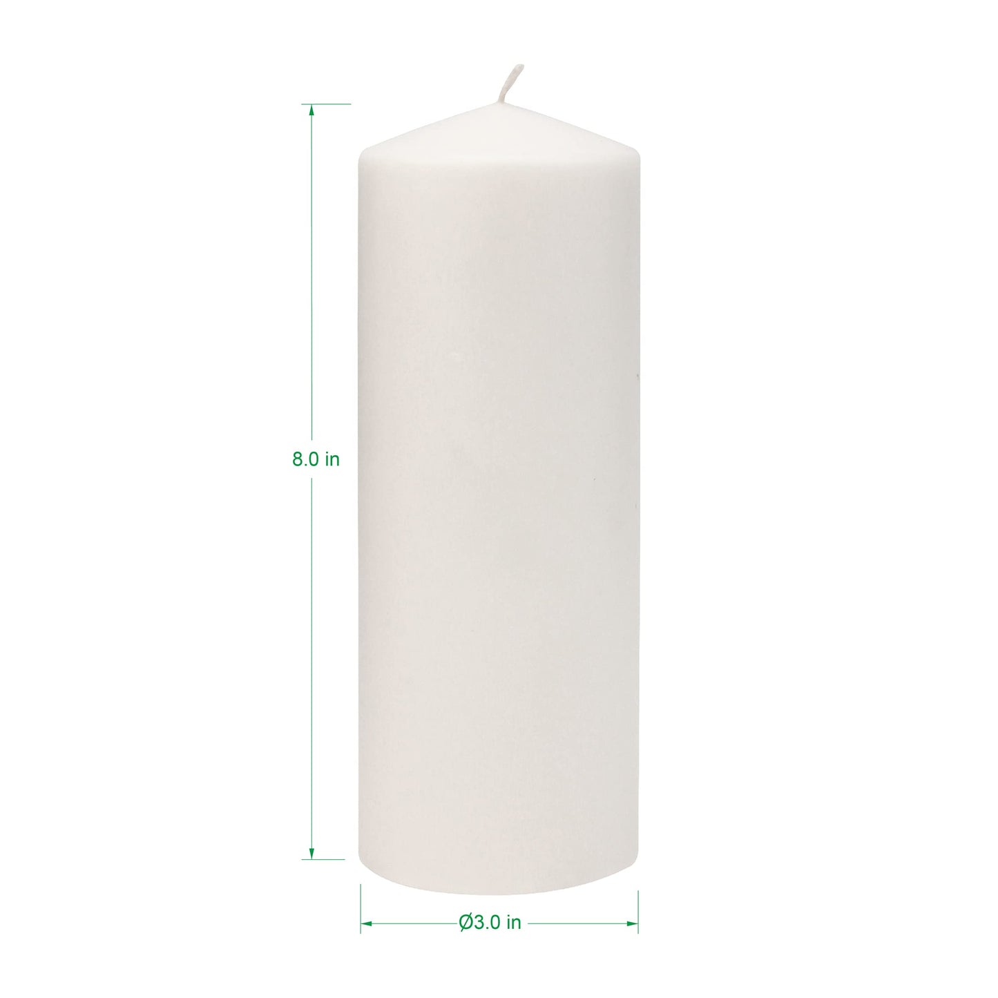 Stonebriar Unscented White Pillar Candles, 6-Pack, 3"x6"