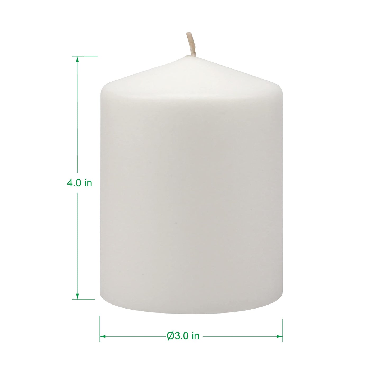 Stonebriar Unscented White Pillar Candles, 6-Pack, 3"x6"