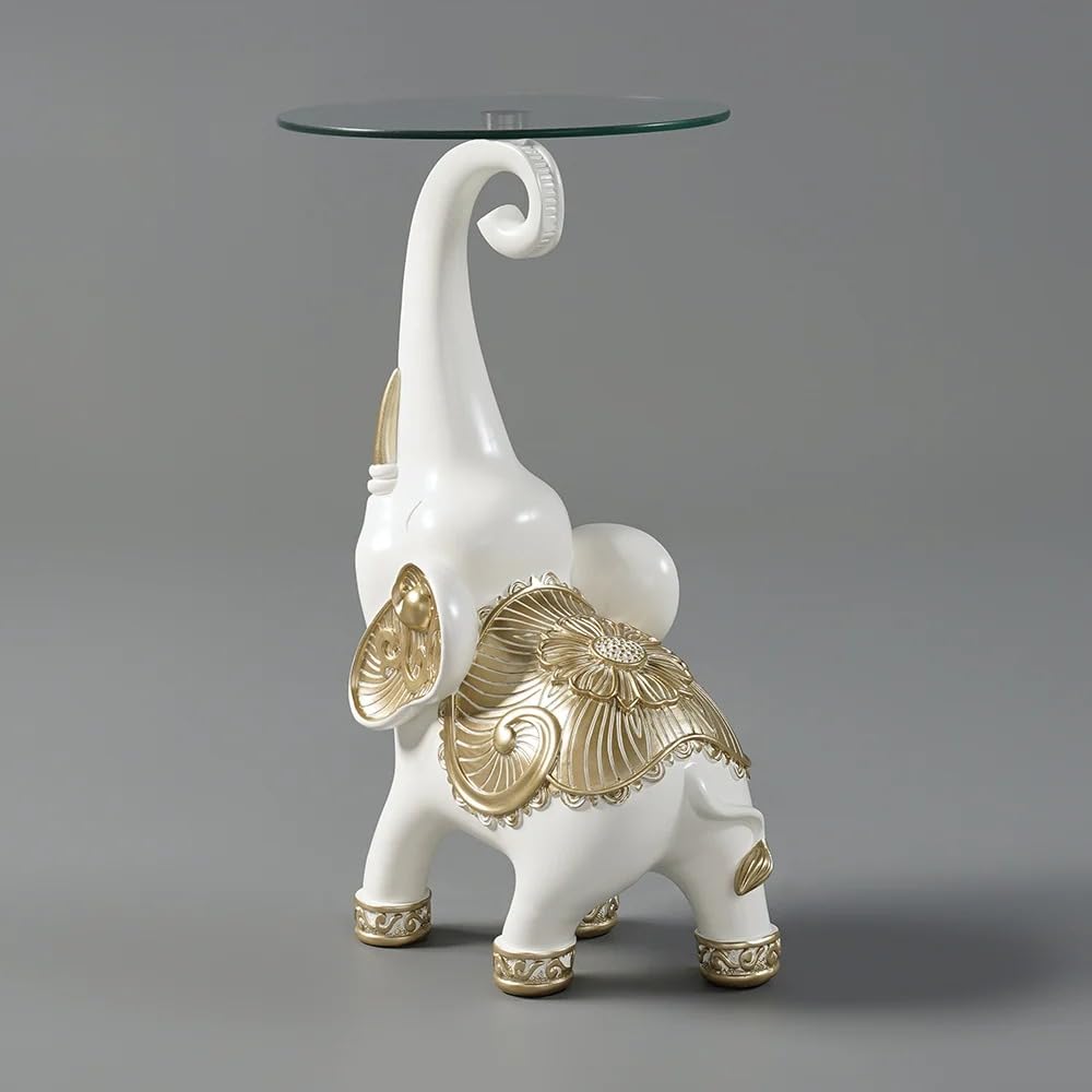 Homary Gold Leopard Side Table