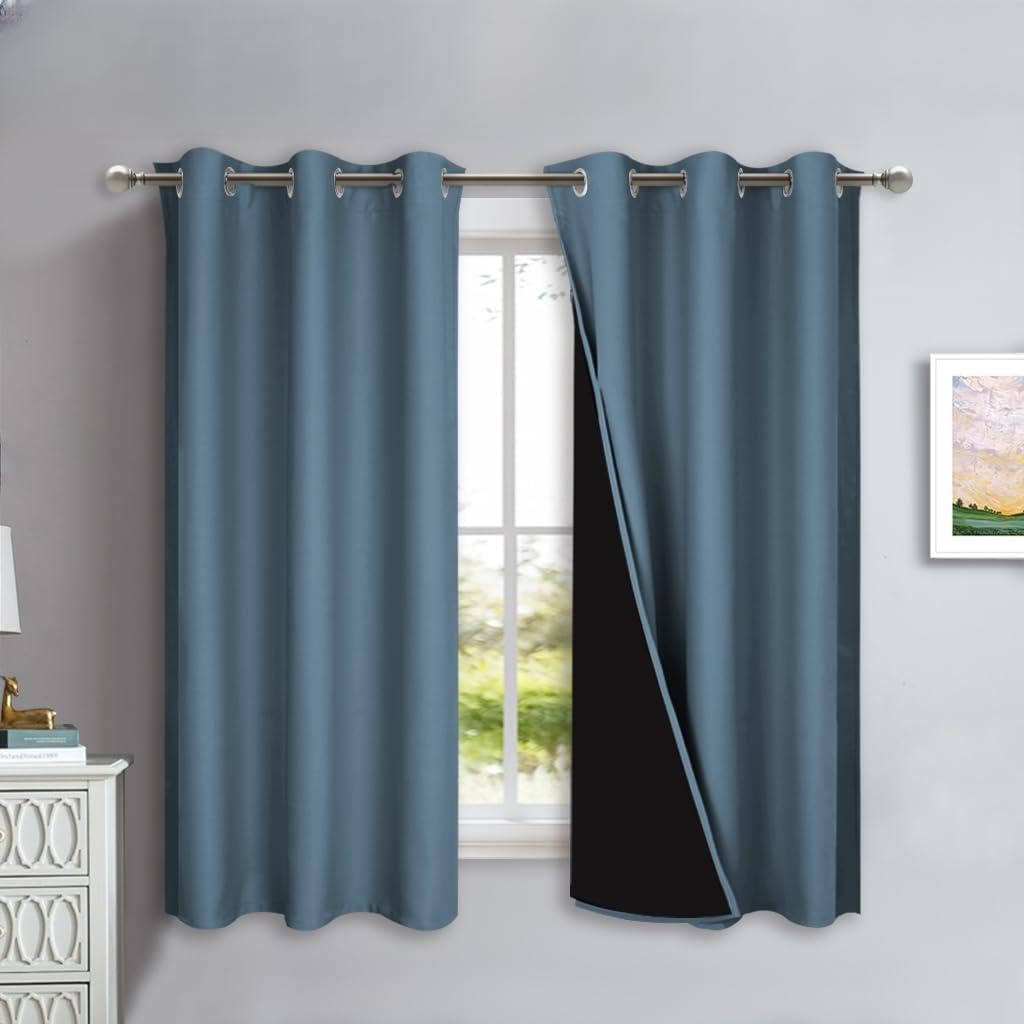NICETOWN Grey Blackout Curtains 70x108, Set of 2