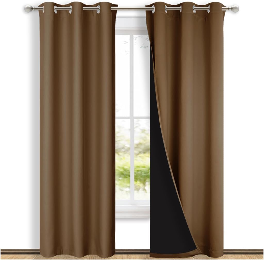 NICETOWN Grey Blackout Curtains 70x108, Set of 2