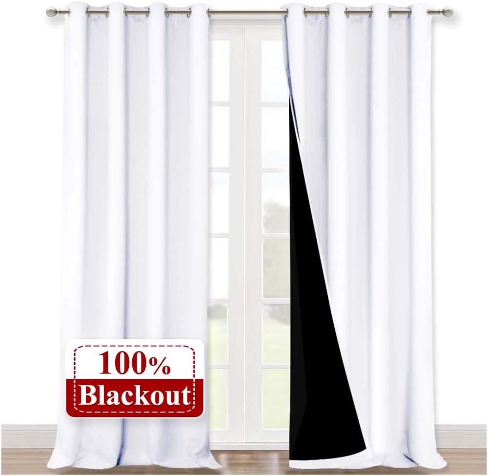 NICETOWN Grey Blackout Curtains 70x108, Set of 2