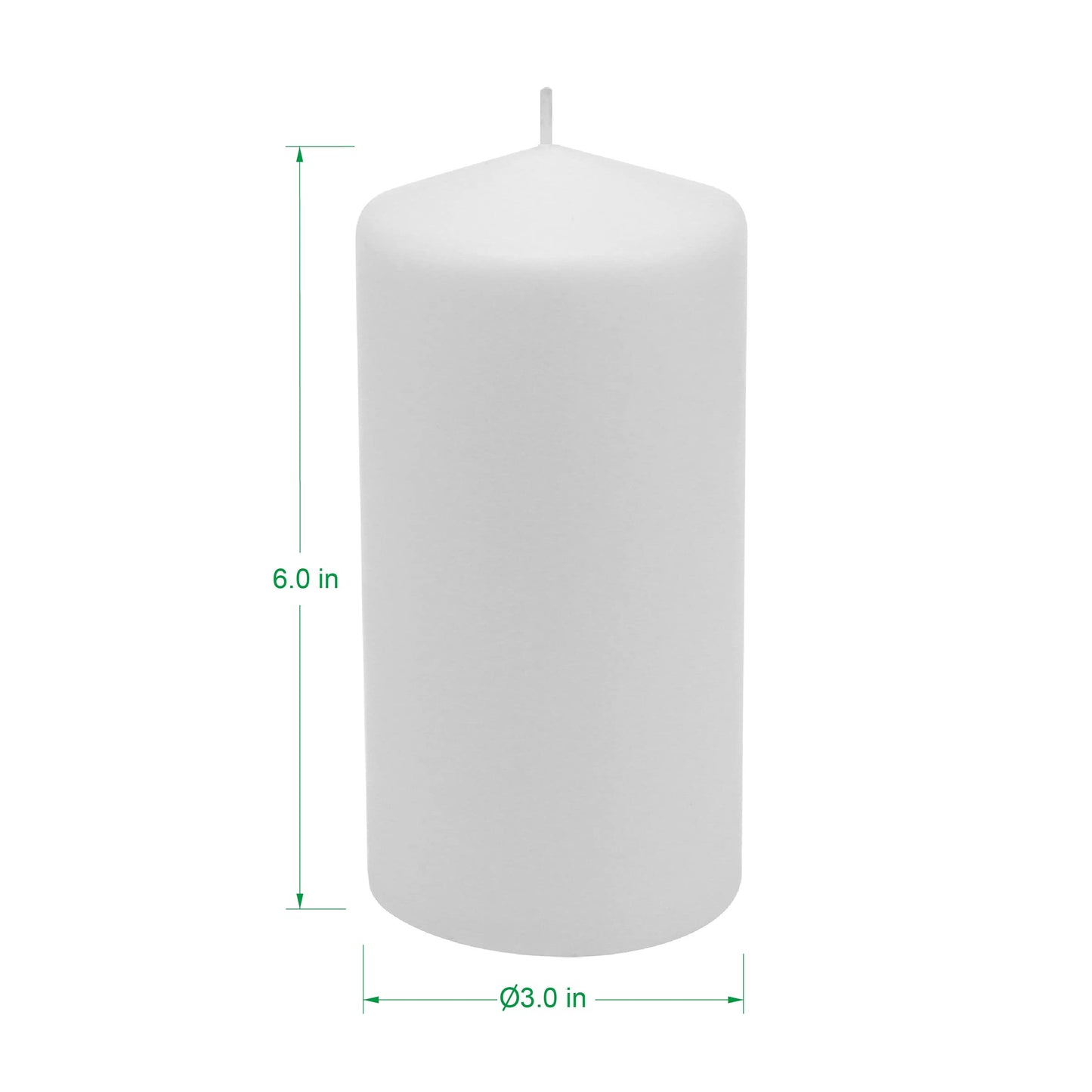 Stonebriar Unscented White Pillar Candles, 6-Pack, 3"x6"