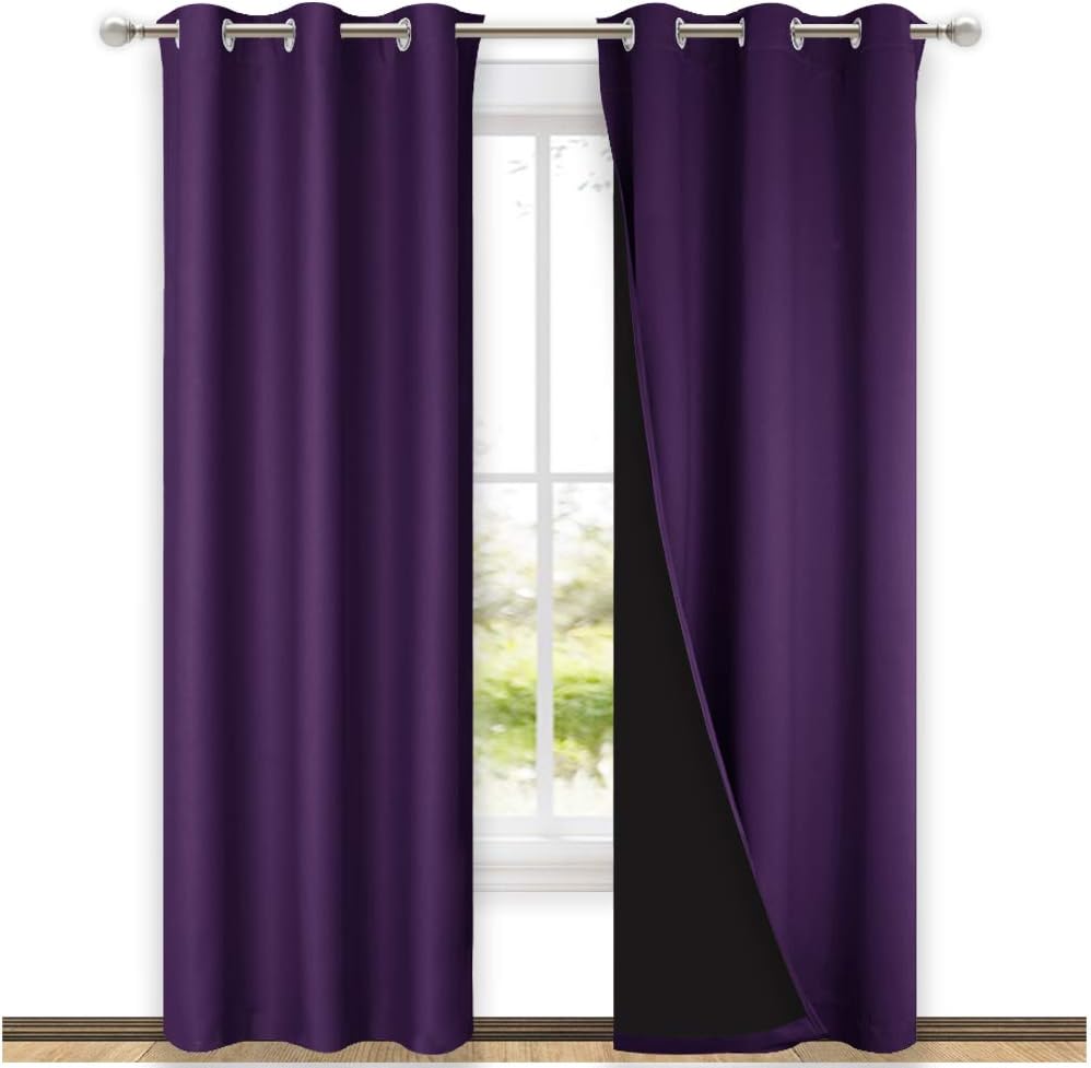 NICETOWN Grey Blackout Curtains 70x108, Set of 2