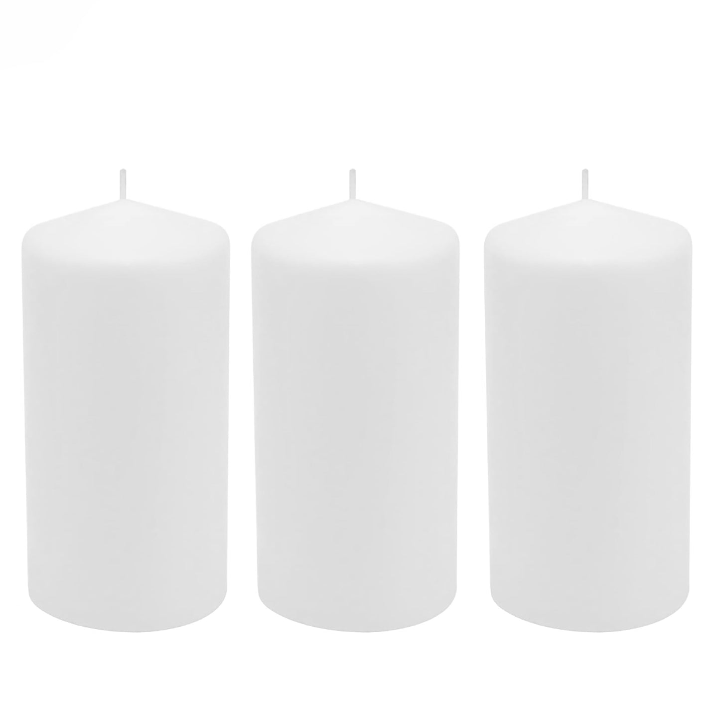 Stonebriar Unscented White Pillar Candles, 6-Pack, 3"x6"