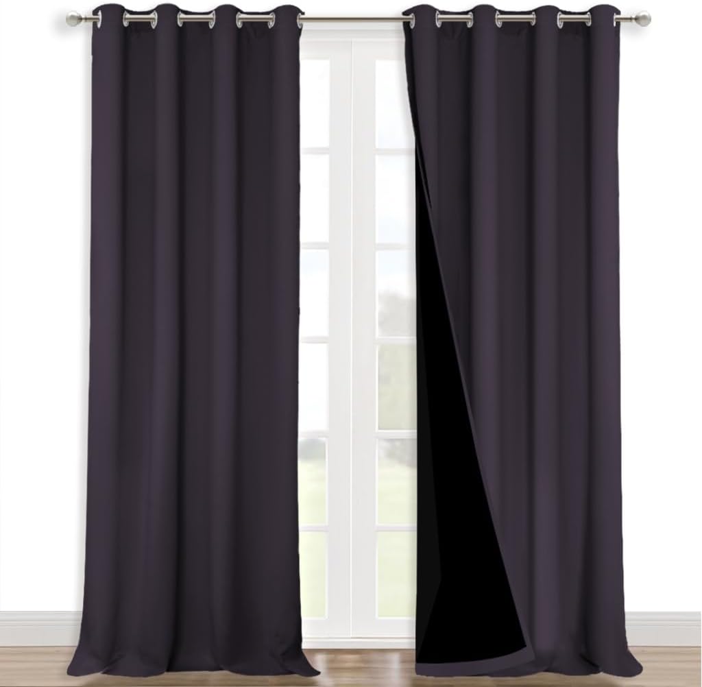 NICETOWN Grey Blackout Curtains 70x108, Set of 2