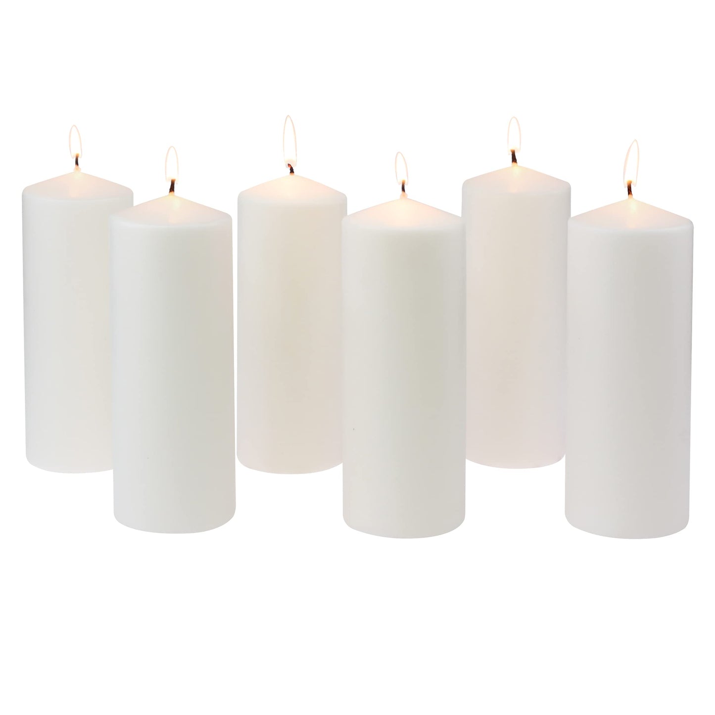 Stonebriar Unscented White Pillar Candles, 6-Pack, 3"x6"