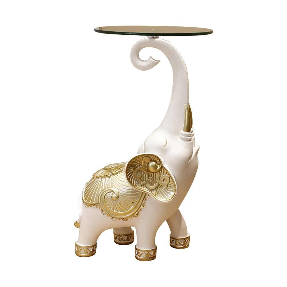 Homary Gold Leopard Side Table
