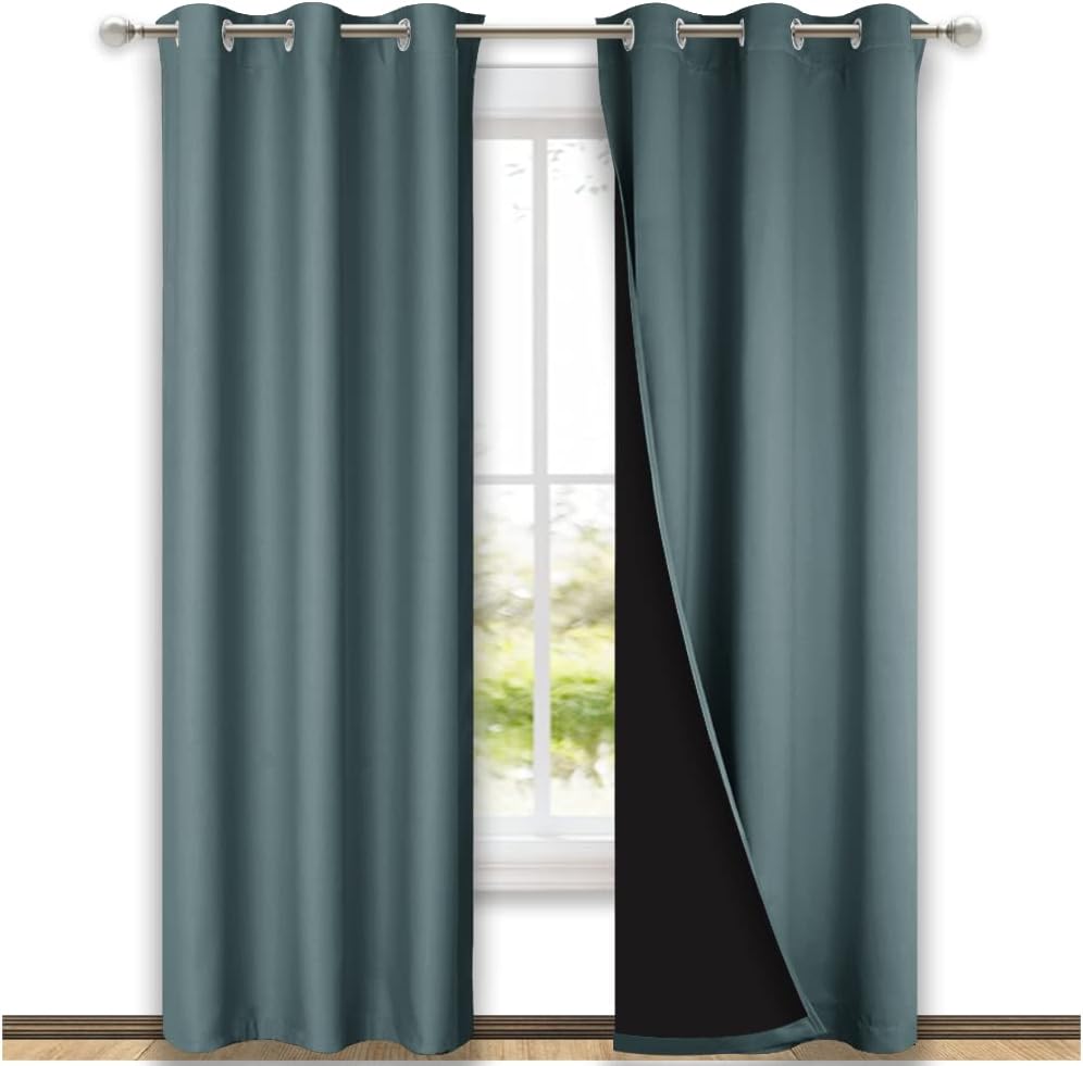 NICETOWN Grey Blackout Curtains 70x108, Set of 2