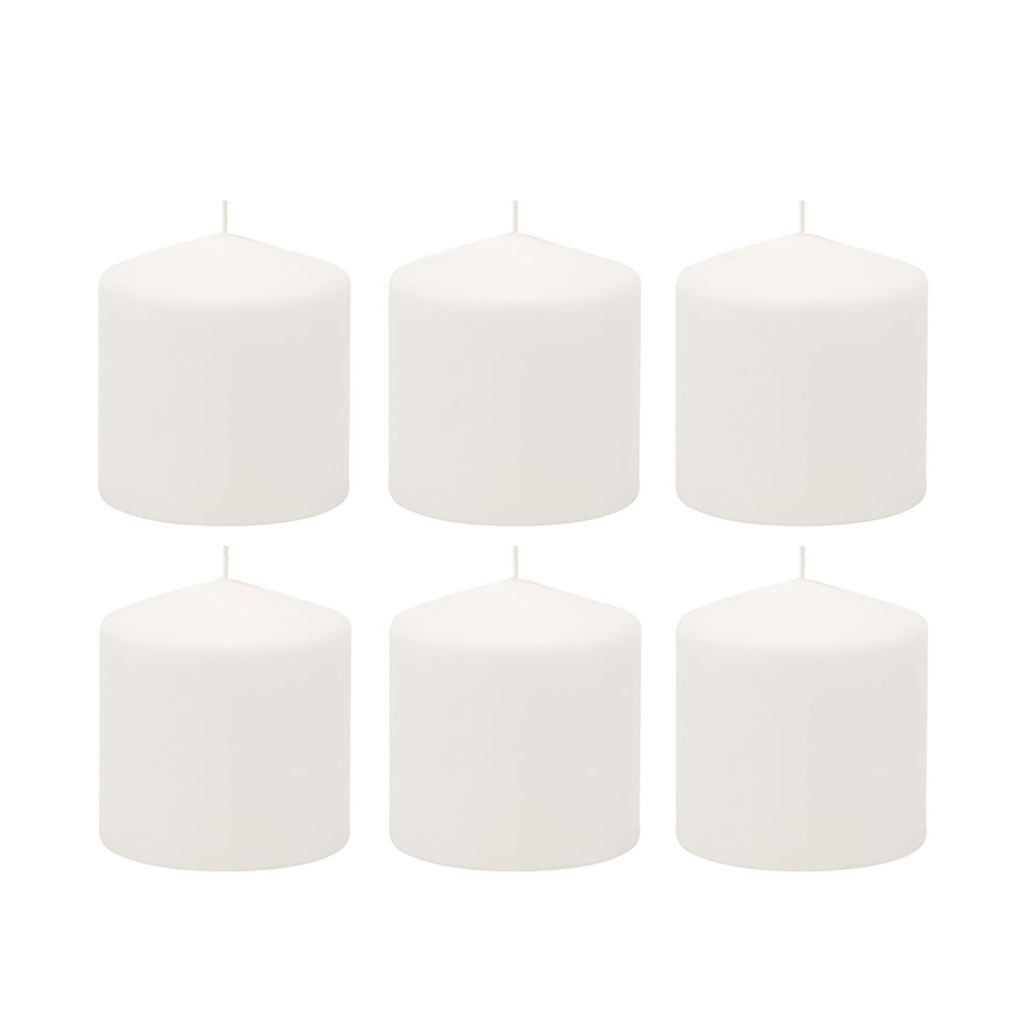 Stonebriar Unscented White Pillar Candles, 6-Pack, 3"x6"