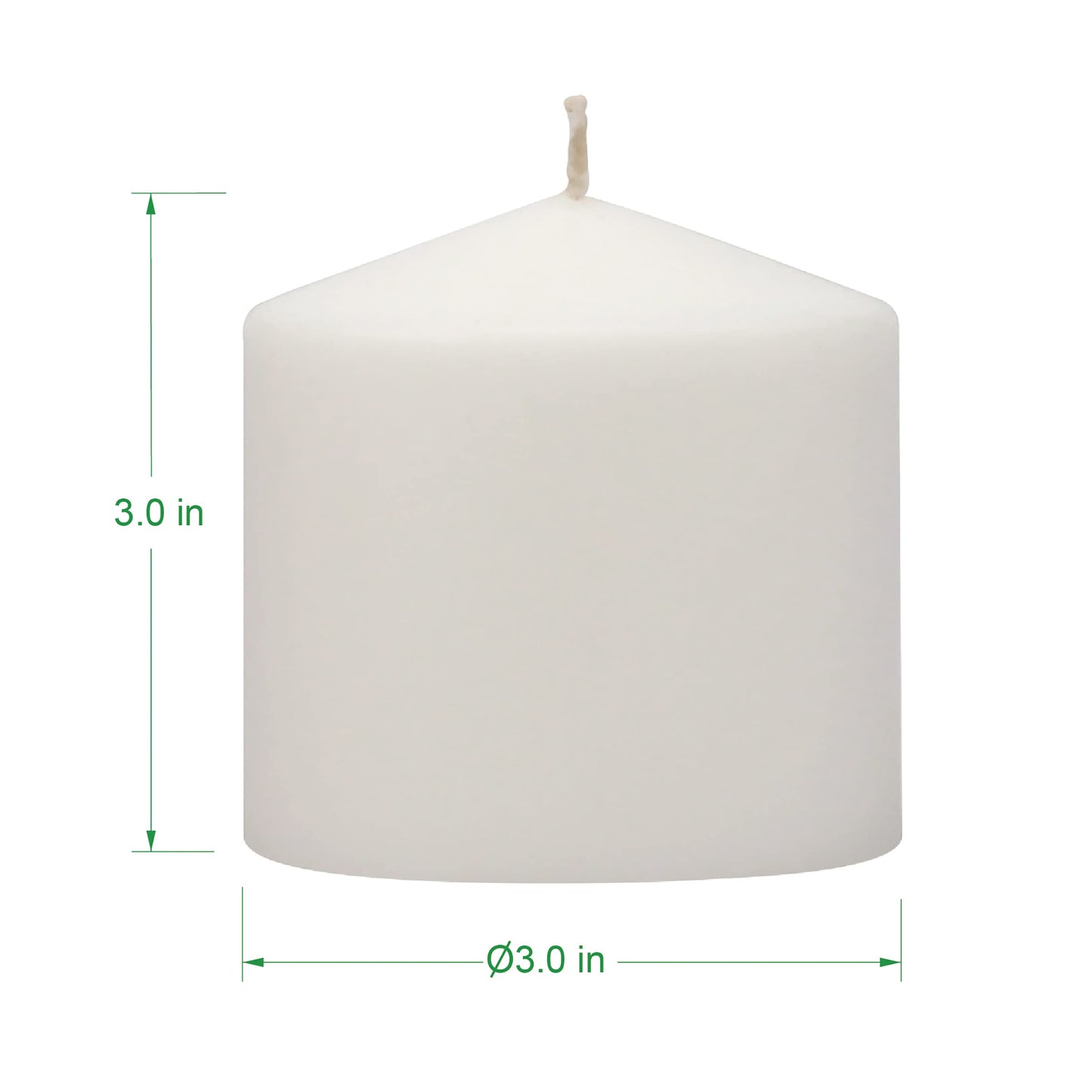 Stonebriar Unscented White Pillar Candles, 6-Pack, 3"x6"