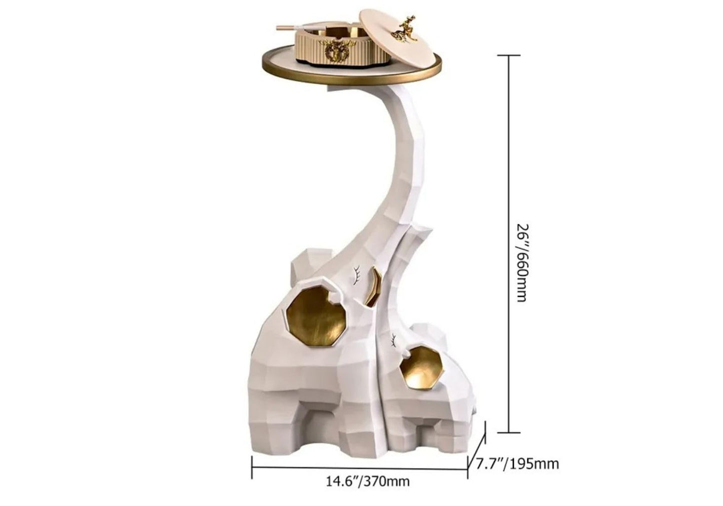 Homary Gold Leopard Side Table