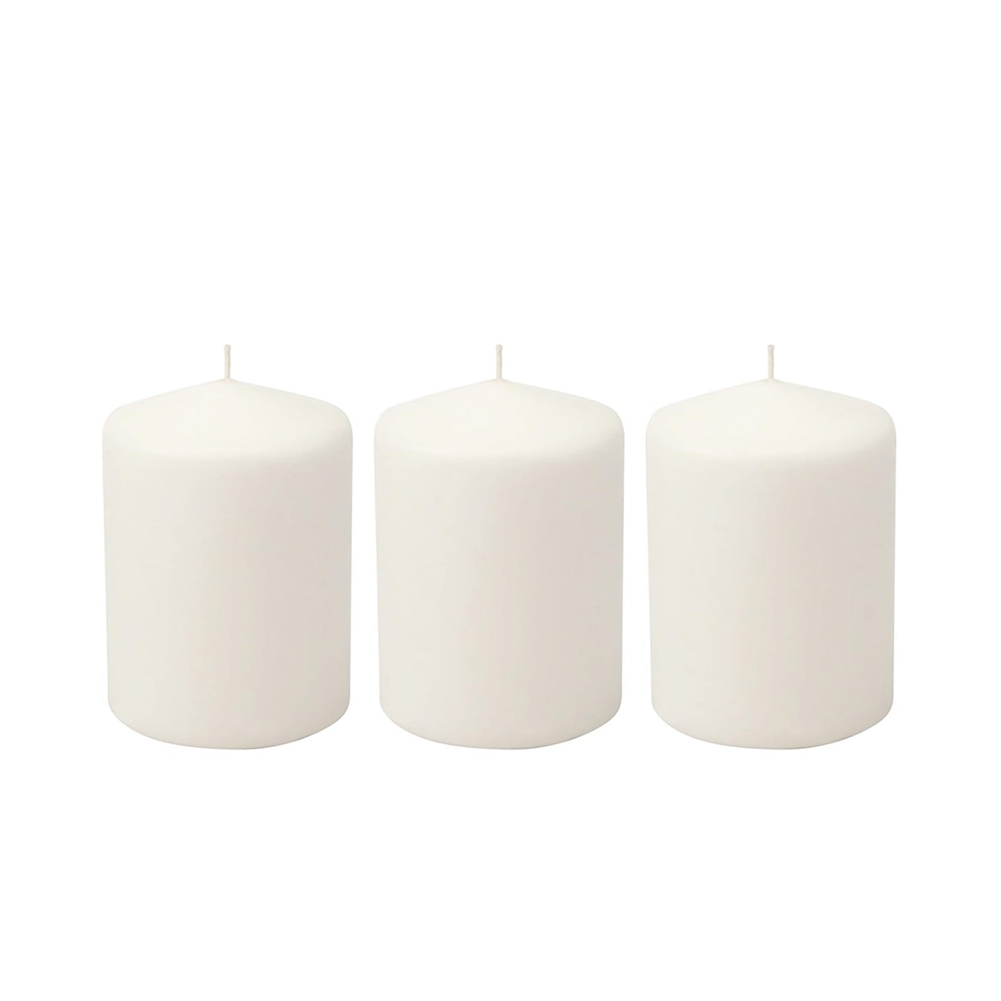 Stonebriar Unscented White Pillar Candles, 6-Pack, 3"x6"