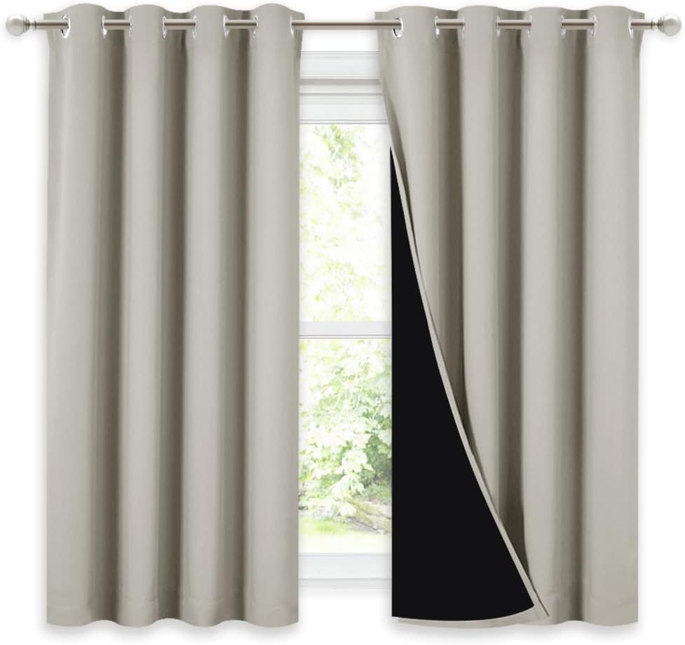 NICETOWN Grey Blackout Curtains 70x108, Set of 2