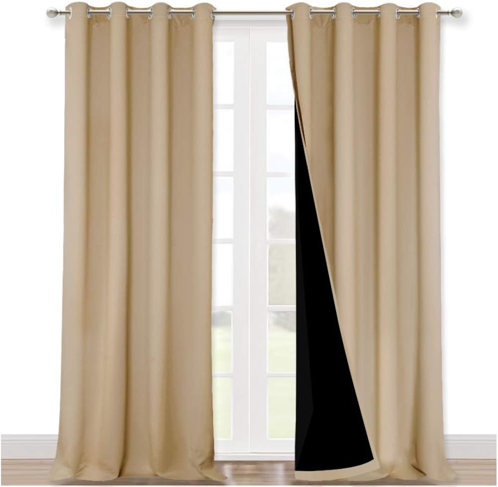 NICETOWN Grey Blackout Curtains 70x108, Set of 2