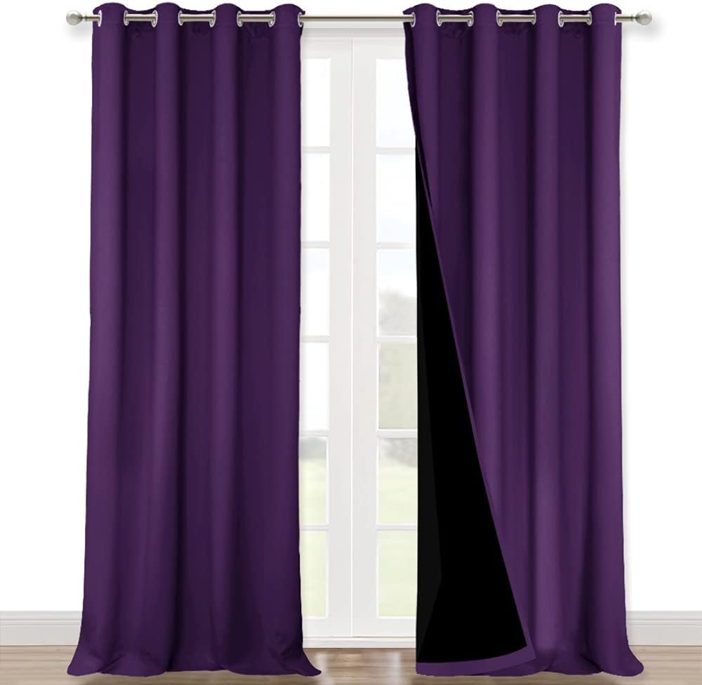 NICETOWN Grey Blackout Curtains 70x108, Set of 2