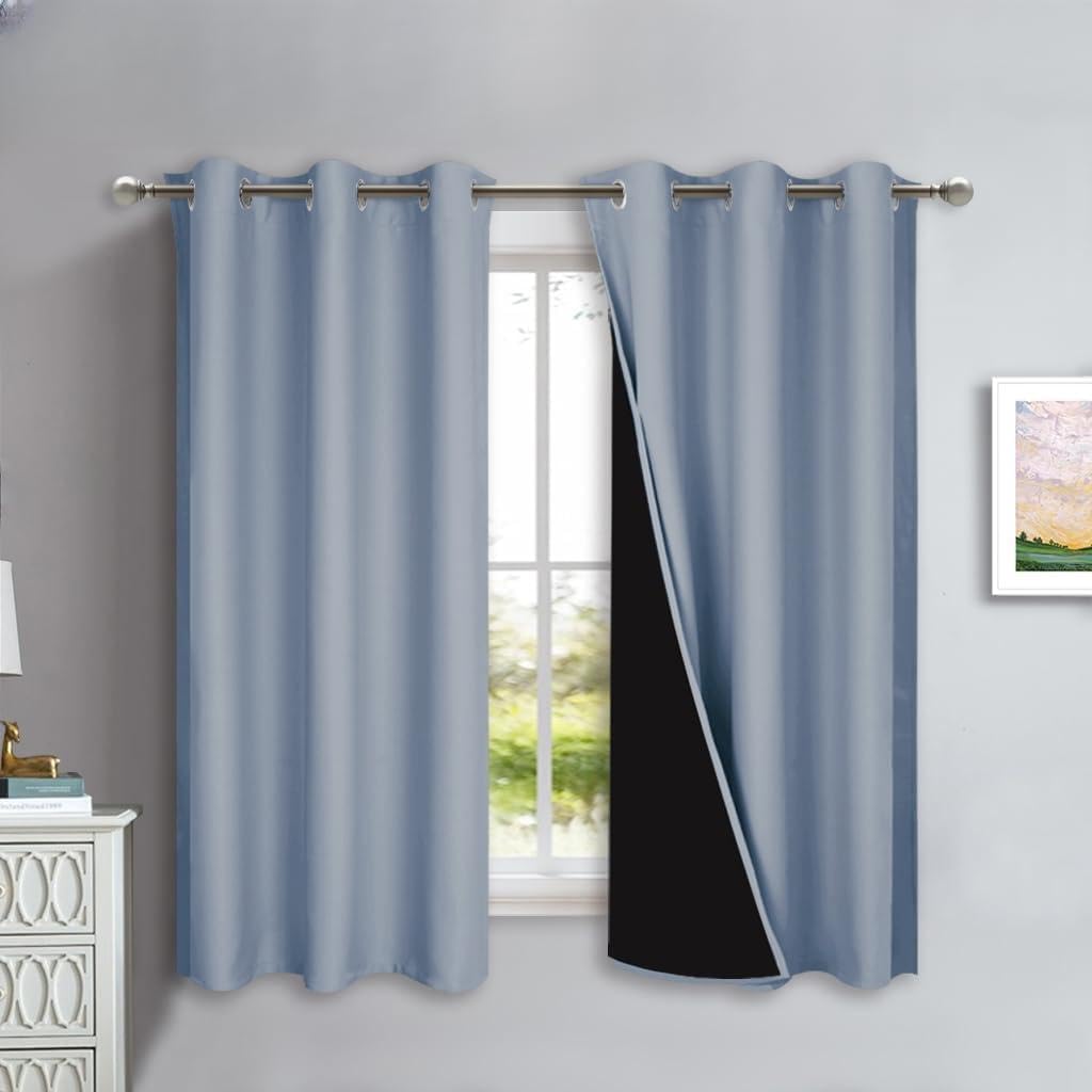 NICETOWN Grey Blackout Curtains 70x108, Set of 2
