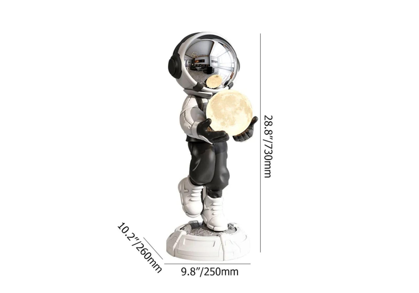 Gold Astronaut Floor Statue