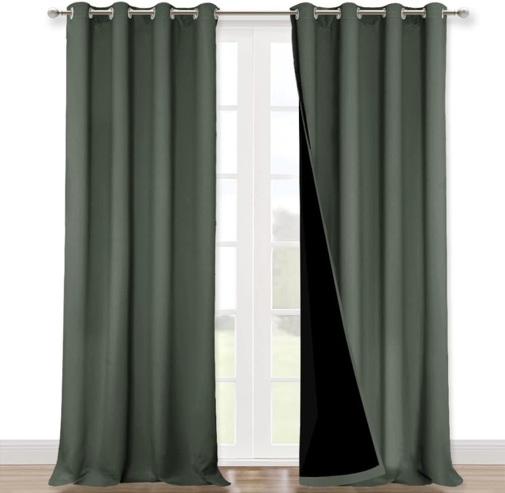 NICETOWN Grey Blackout Curtains 70x108, Set of 2